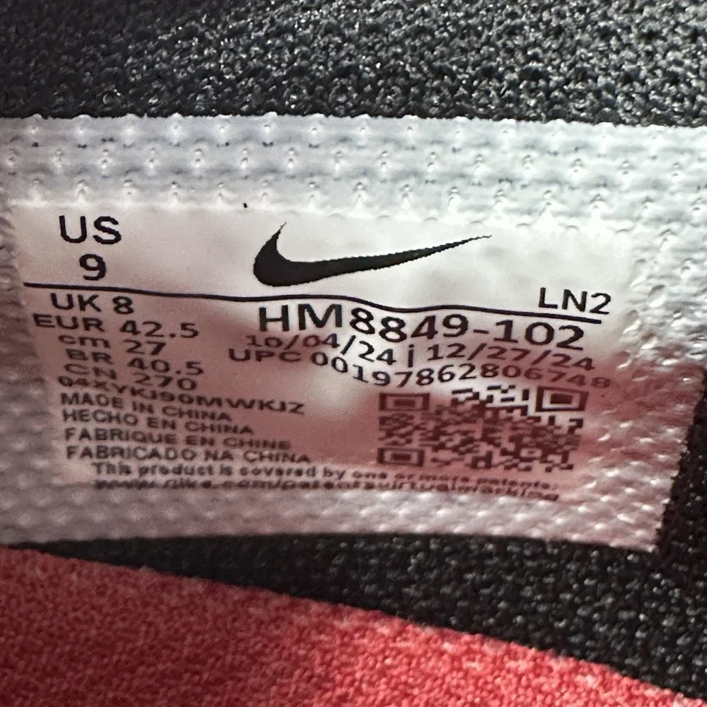 Nike Vapor Speed 3 Football Cleats Mens Size 9 White Team Crimson HM8849-102